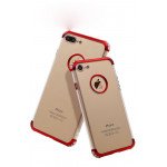 Wholesale iPhone 8 / 7 Metallic Electroplate Style Clear Case (Red)